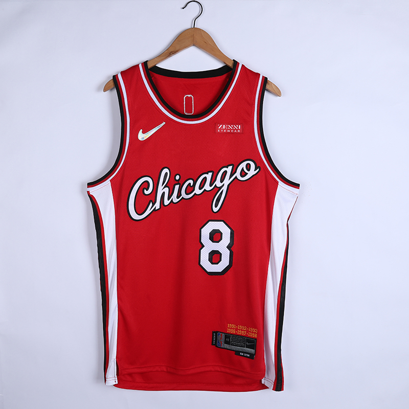 Cheap 2022 Men Chicago Bulls 8 Lavine 75TH city edition Red NBA Nike Jerseys